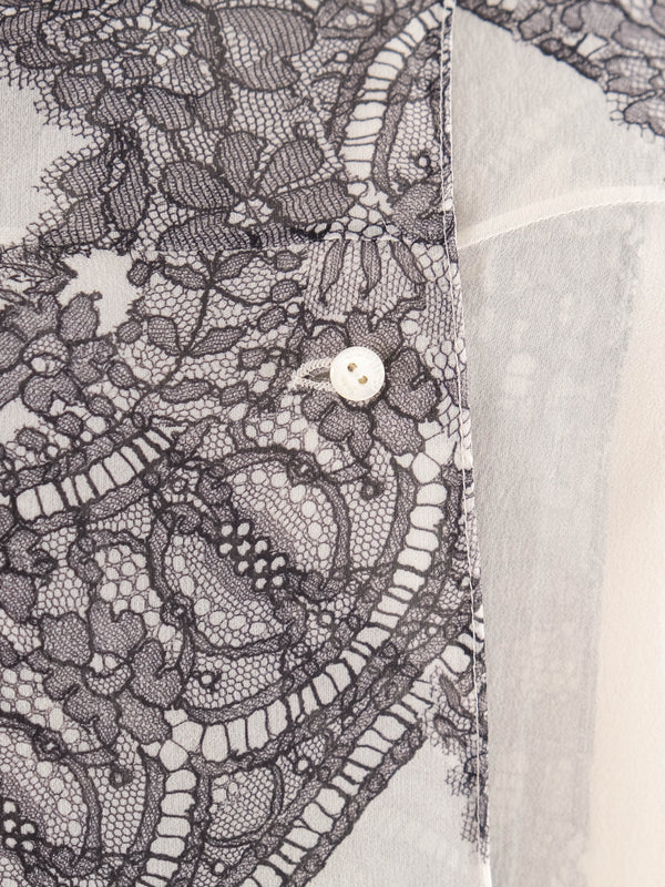 John Galliano Lace Printed Chiffon Dress Dress arcadeshops.com