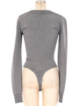 Alaia Heather Grey Knit Bodysuit Suit arcadeshops.com