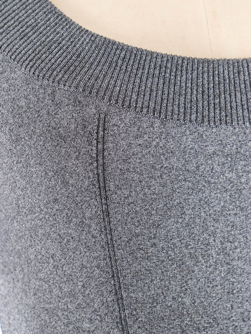 Alaia Heather Grey Knit Bodysuit Suit arcadeshops.com