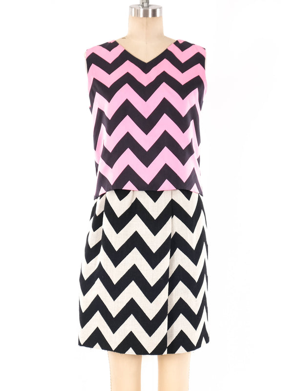 Donald Brooks Chevron Three Piece Ensemble Suit arcadeshops.com