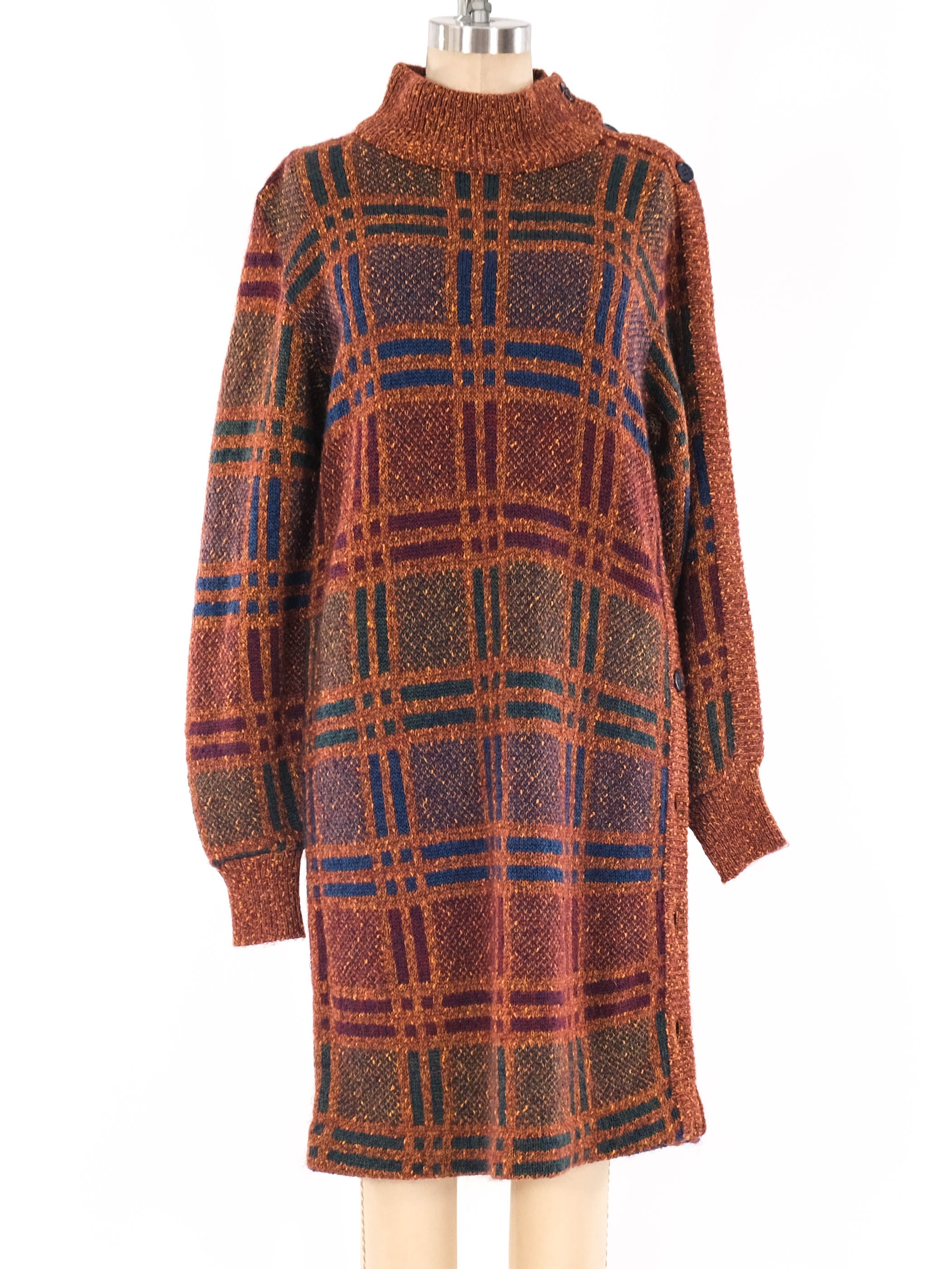 Missoni Grid Pattern Knit Sweater Dress