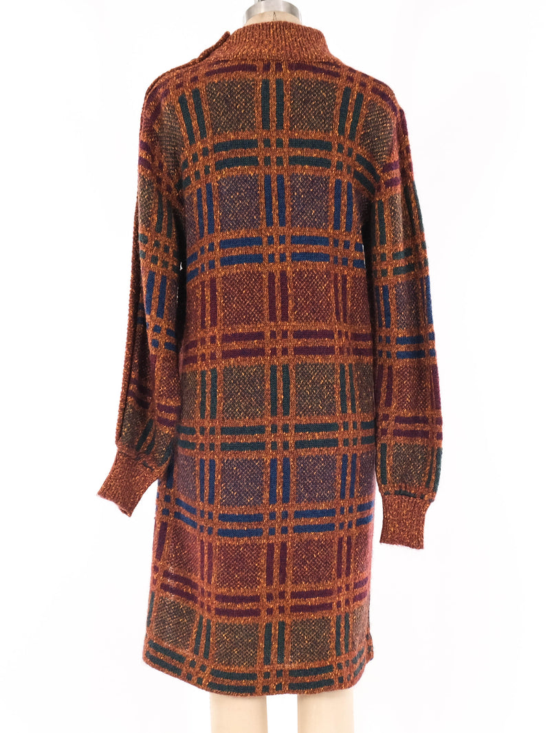 Missoni Grid Pattern Knit Sweater Dress Dress arcadeshops.com