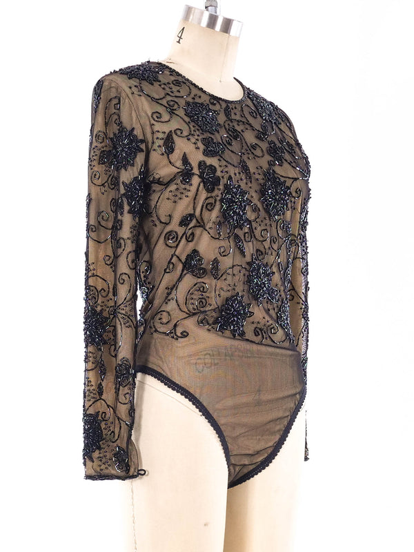 Bob Mackie Illusion Beaded Bodysuit Suit arcadeshops.com