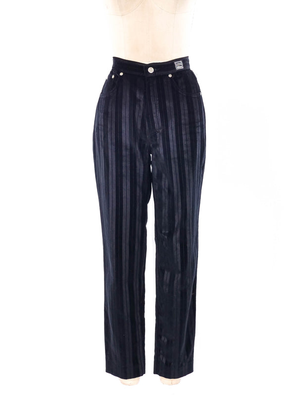 Versace Jeans Striped Velvet Pants Bottom arcadeshops.com