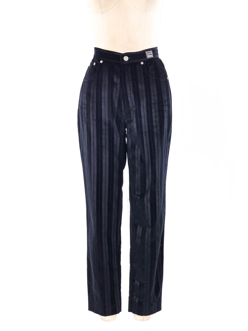 Versace Jeans Striped Velvet Pants Bottom arcadeshops.com