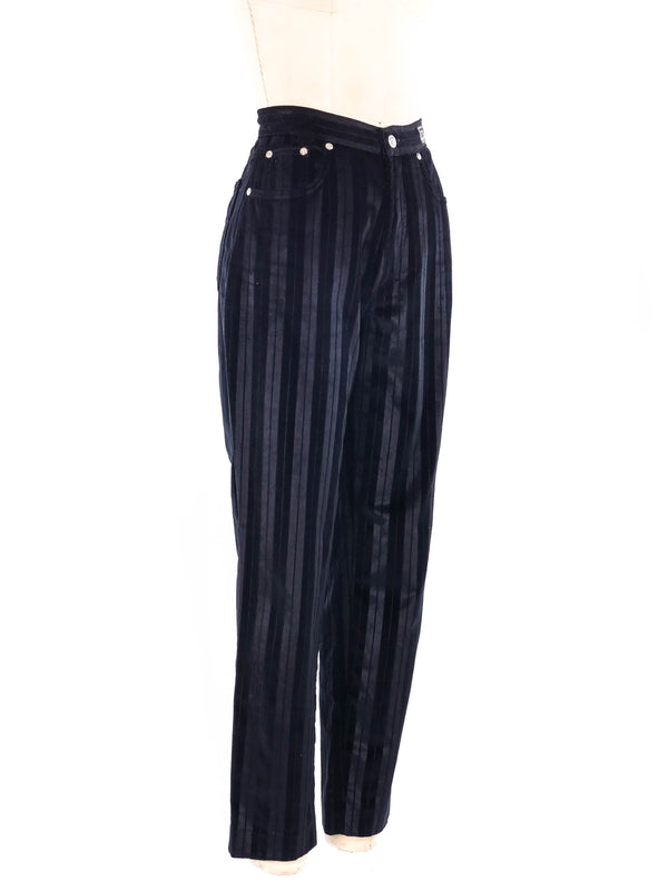 Versace Jeans Striped Velvet Pants Bottom arcadeshops.com