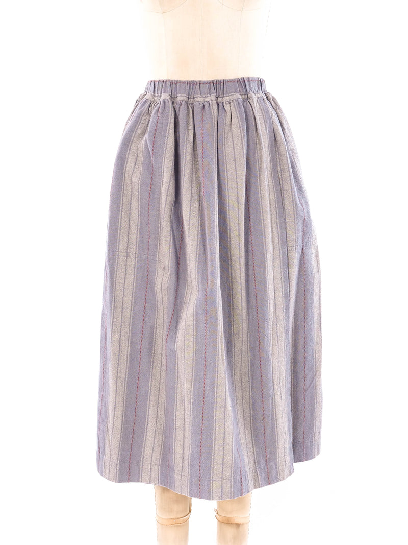 Issey Miyake Plantation Striped Midi Skirt Bottom arcadeshops.com