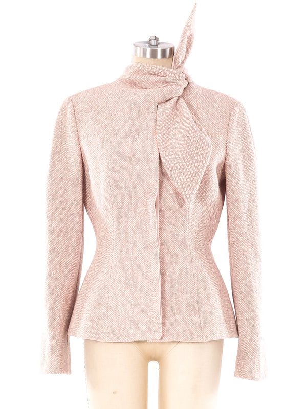 Alexander McQueen Blush Tweed Tie Collar Jacket Jacket arcadeshops.com