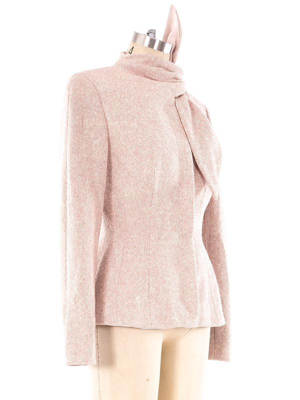 Alexander McQueen Blush Tweed Tie Collar Jacket Jacket arcadeshops.com