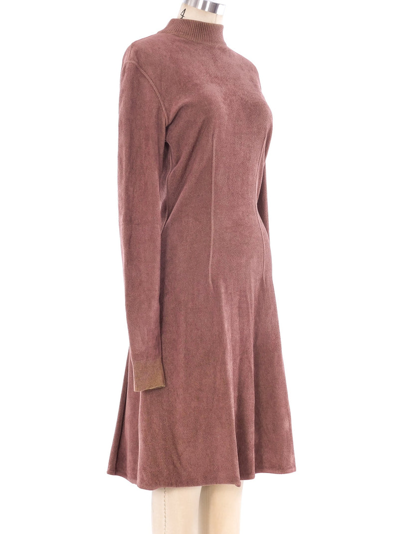 Alaia Camel Fit and Flare Knit Dress Dress arcadeshops.com