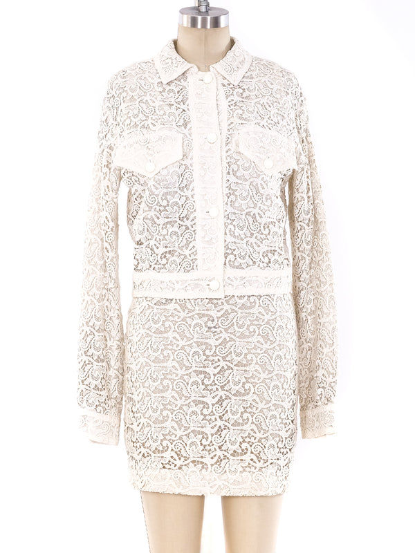 Gianni Versace Lace Ensemble Suit arcadeshops.com