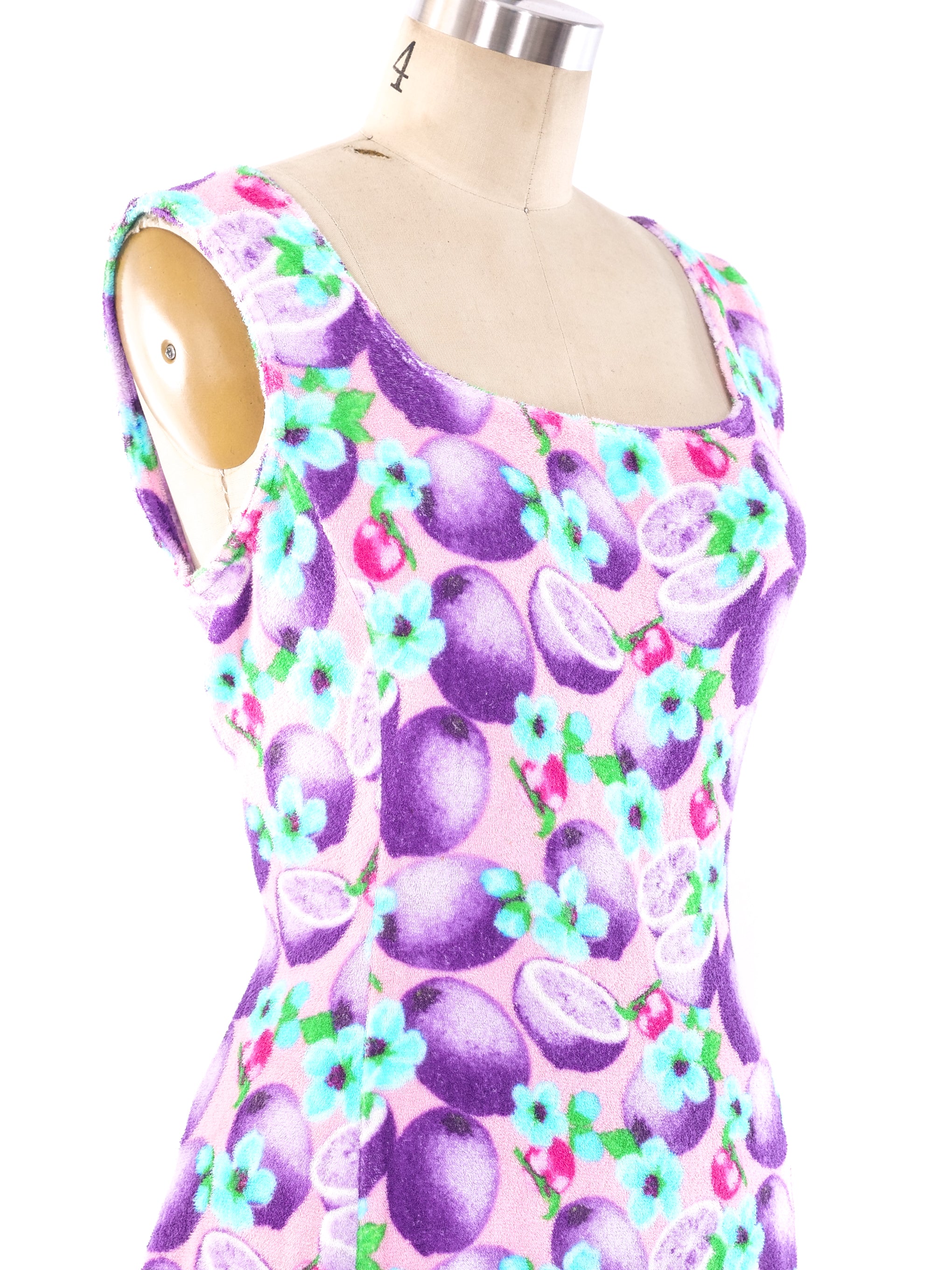 Gianni Versace Fruit Printed Terry Dress