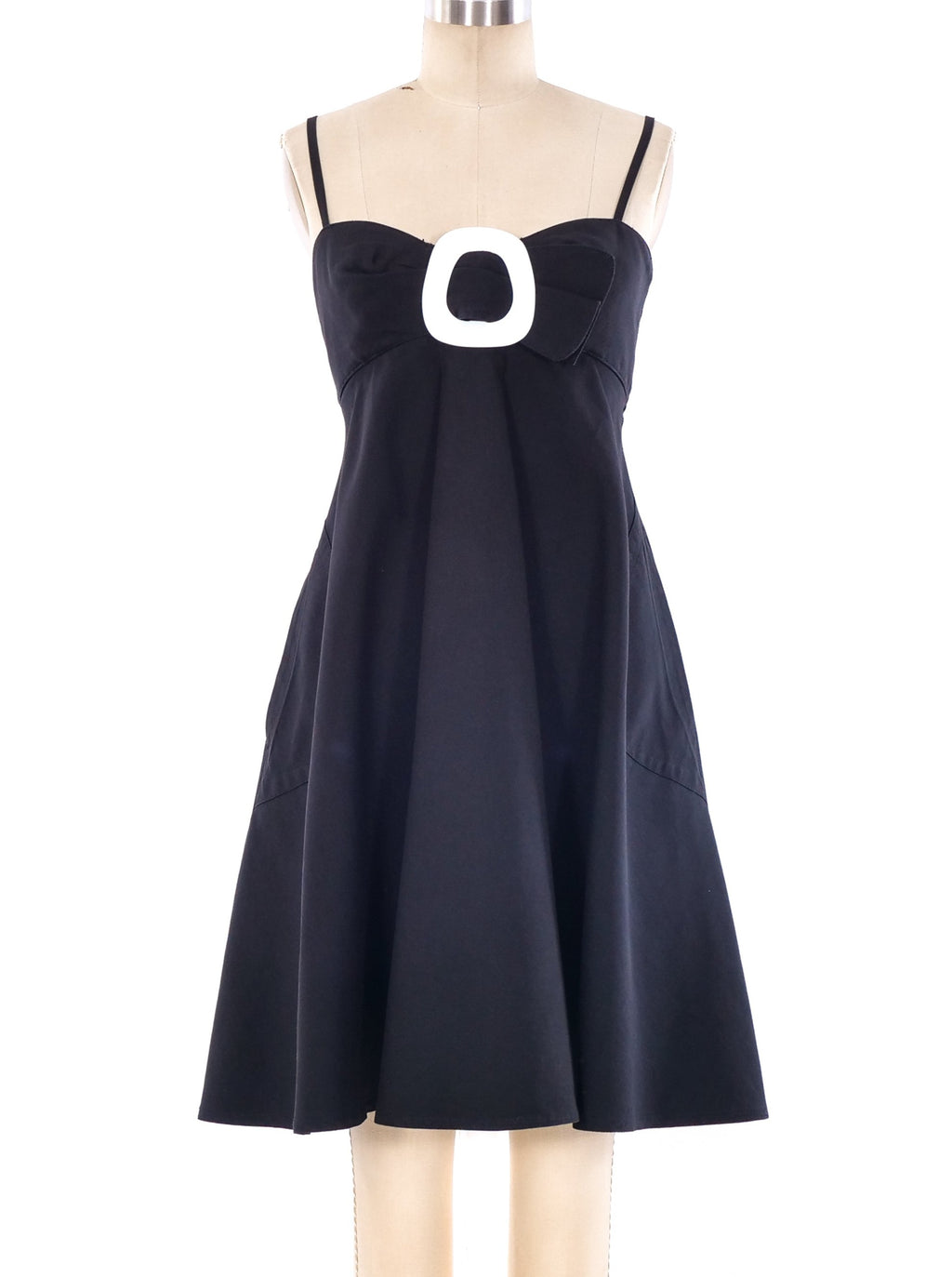 Thierry Mugler Buckle Accent Babydoll Dress