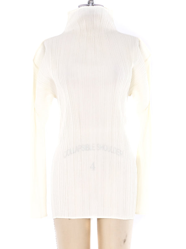 Issey Miyake Pleats Please Ivory Plisse Top Top arcadeshops.com