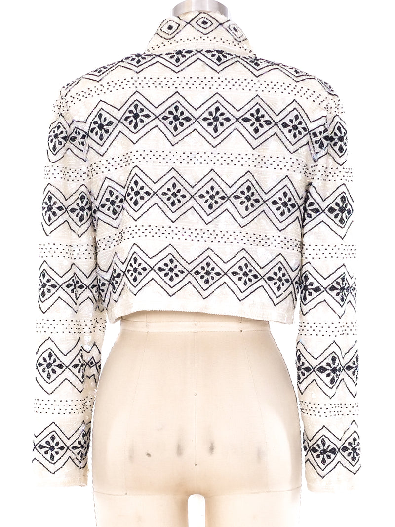 Embellished Cropped Jacket Jacket arcadeshops.com