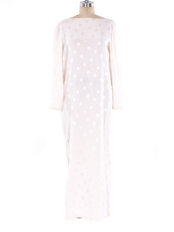 Oscar de la Renta Polka Dot Jacquard Silk Gown Dress arcadeshops.com