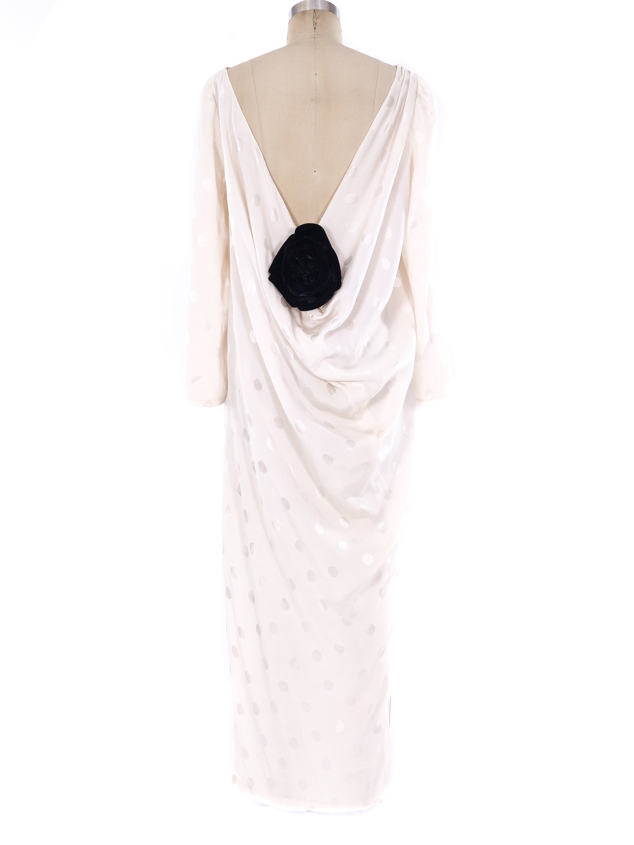 Oscar de la Renta Polka Dot Jacquard Silk Gown