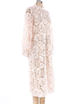 Ivory Floral Lace Midi Dress Dress arcadeshops.com