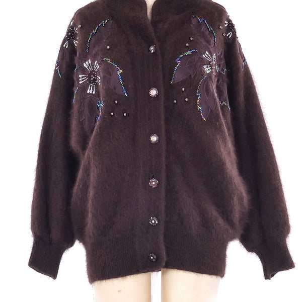 Embellished Angora Cardigan