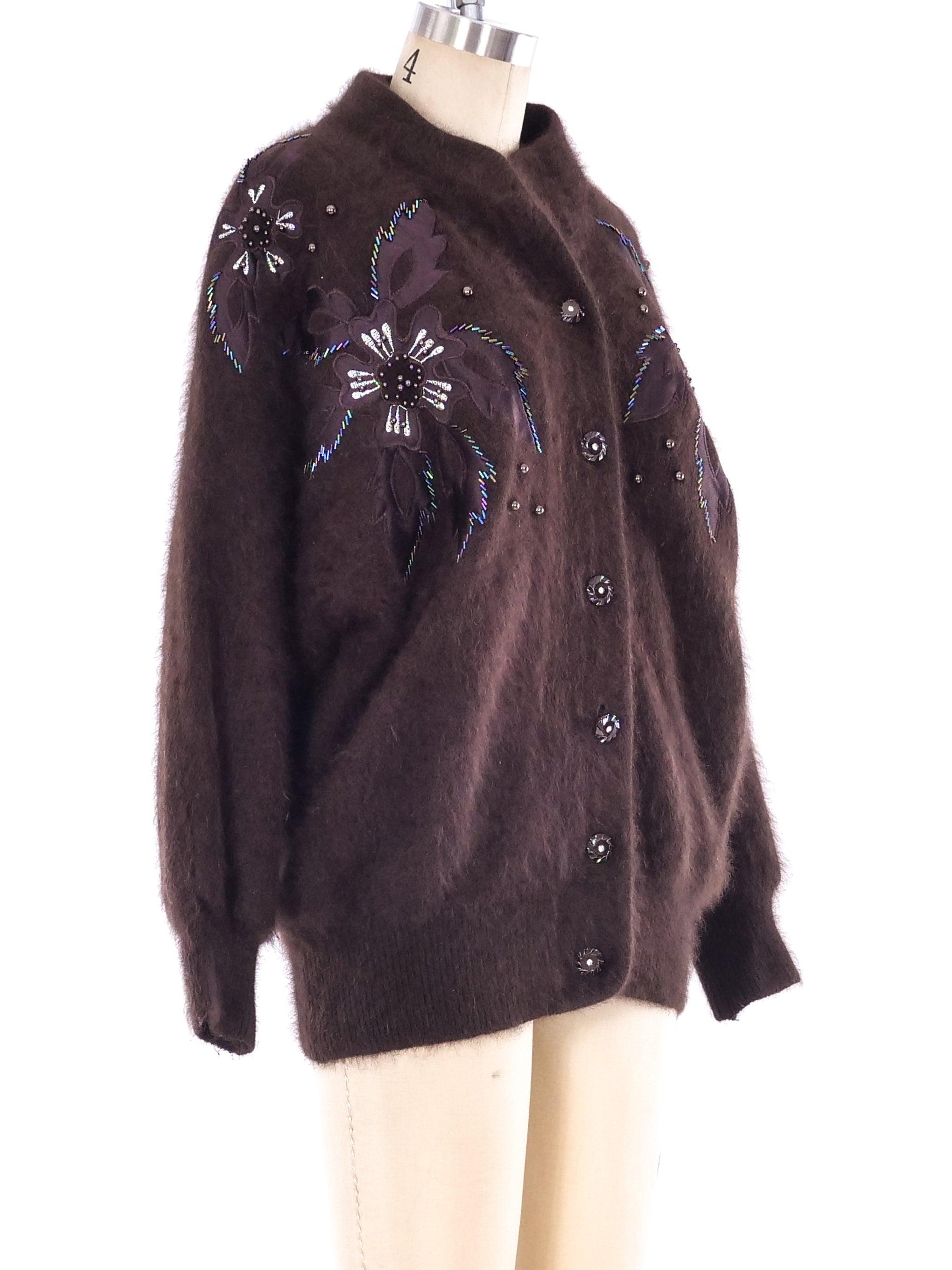 【専用】mother angora  cardigan wine Embellished Angora Cardigan
