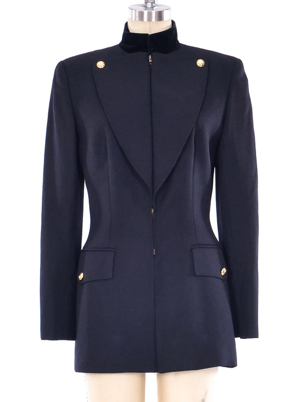 Claude Montana Velvet Trimmed Jacket Jacket arcadeshops.com