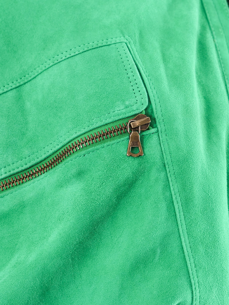 Gianni Versace Green Suede Jacket Jacket arcadeshops.com