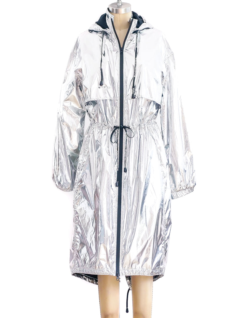 Paco Rabanne Silver Drawstring Hooded Jacket Jacket arcadeshops.com