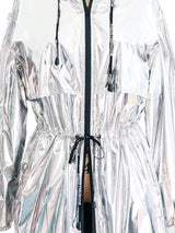 Paco Rabanne Silver Drawstring Hooded Jacket Jacket arcadeshops.com