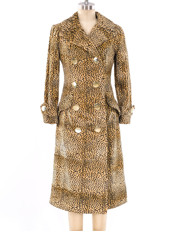 Leopard Printed Faux Fur Coat Jacket arcadeshops.com
