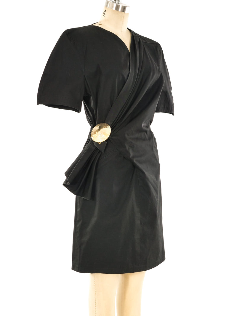 Thierry Mugler Medallion Buckle Wrap Dress Dress arcadeshops.com