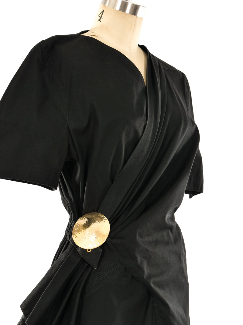 Thierry Mugler Medallion Buckle Wrap Dress Dress arcadeshops.com