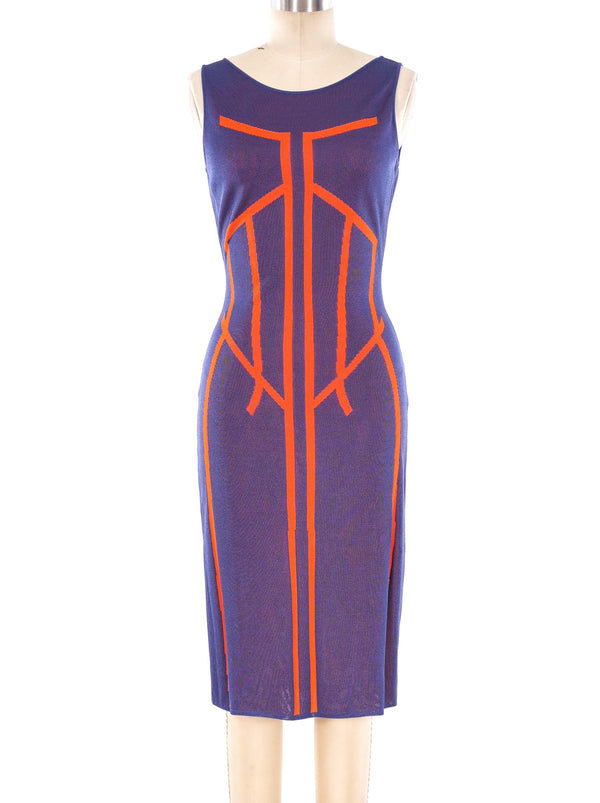 Thierry Mugler Graphic Knit Dress Dress arcadeshops.com