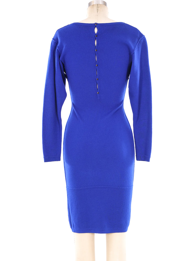 Alaia Royal Blue Sweater Dress Dress arcadeshops.com