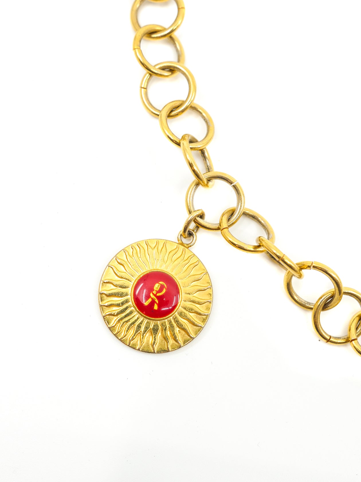 Gold medallion chain belt