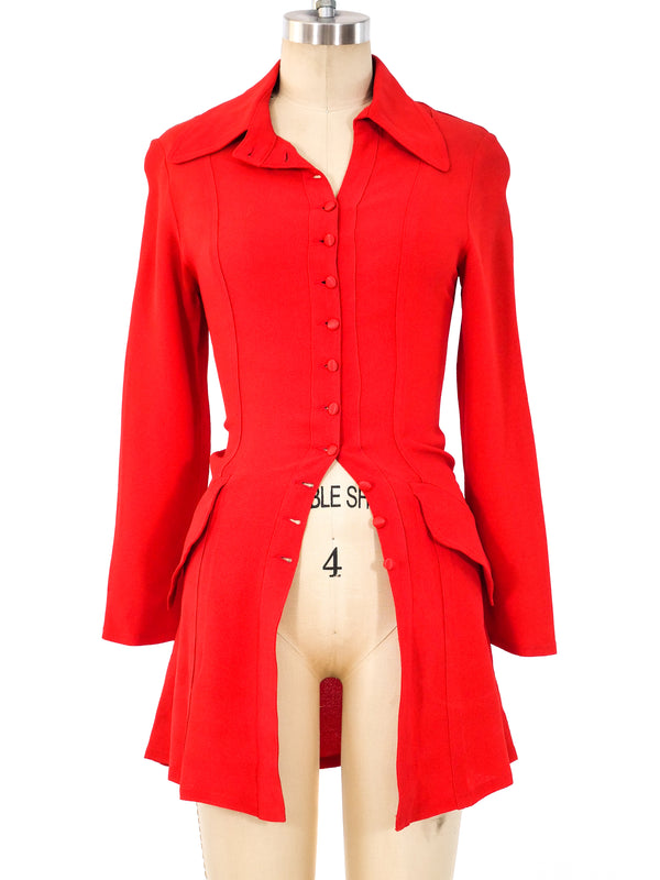 Ossie Clark Coral Crepe Top Top arcadeshops.com