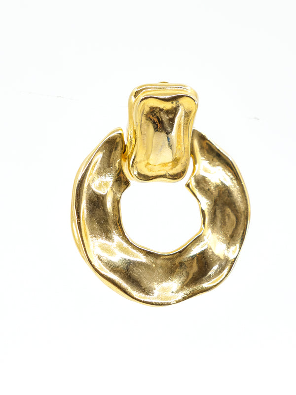 Hammered Door Knocker Earrings Accessory arcadeshops.com