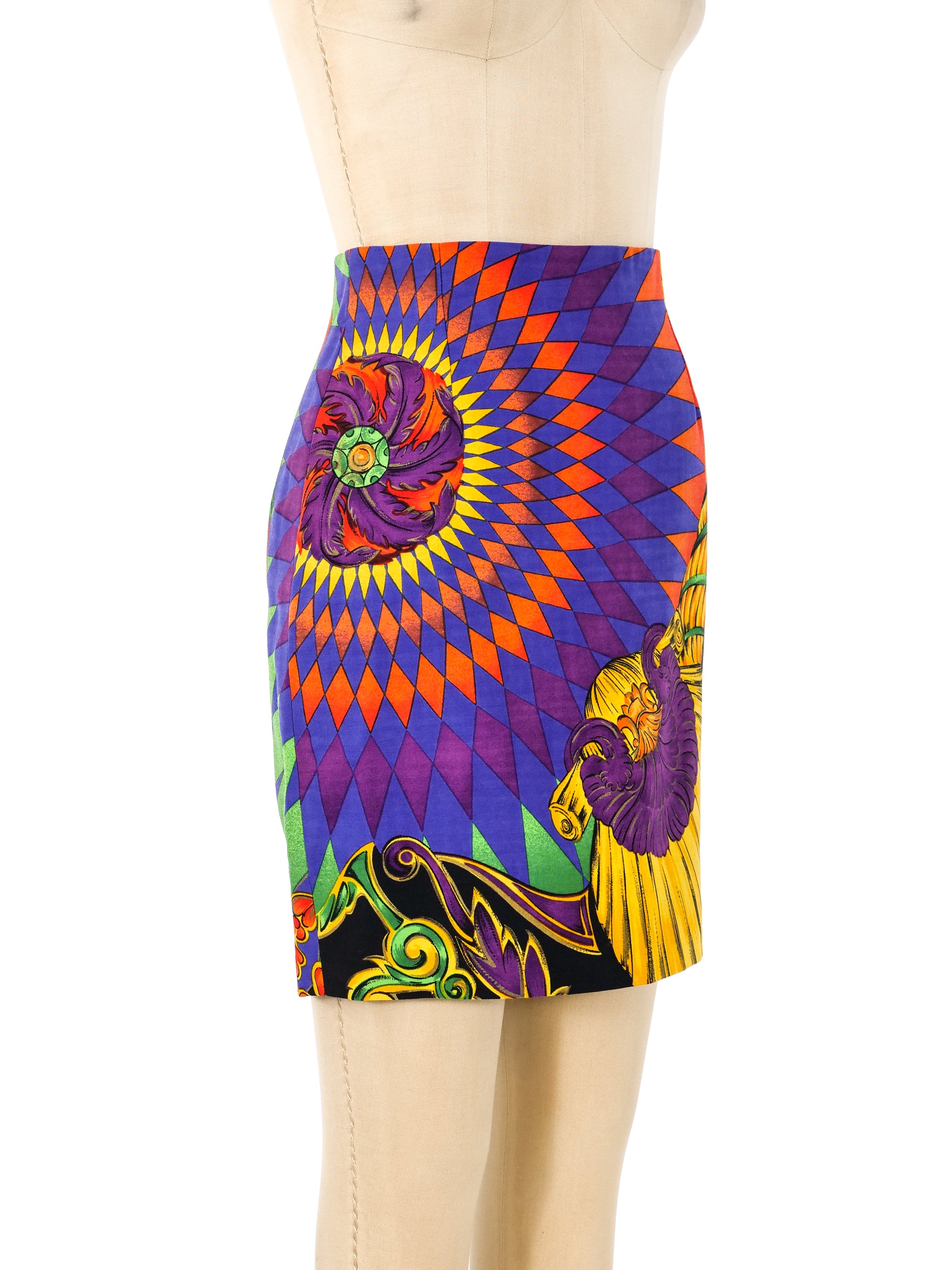 Gianni Versace Tropical Baroque Printed Skirt Suit