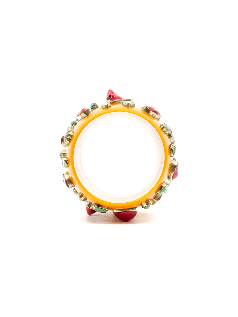 Coral and Turquoise Studded Resin Bangle Accessory arcadeshops.com