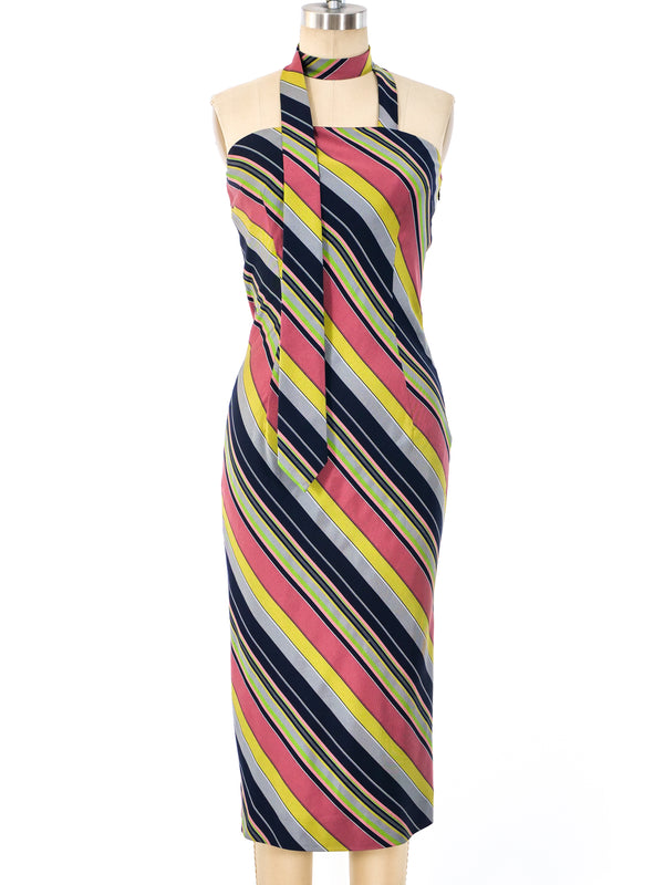 Maison Martin Margiela Rainbow Striped Necktie Dress Dress arcadeshops.com