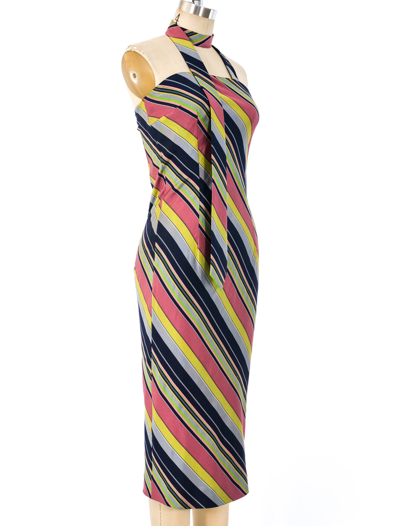Maison Martin Margiela Rainbow Striped Necktie Dress Dress arcadeshops.com