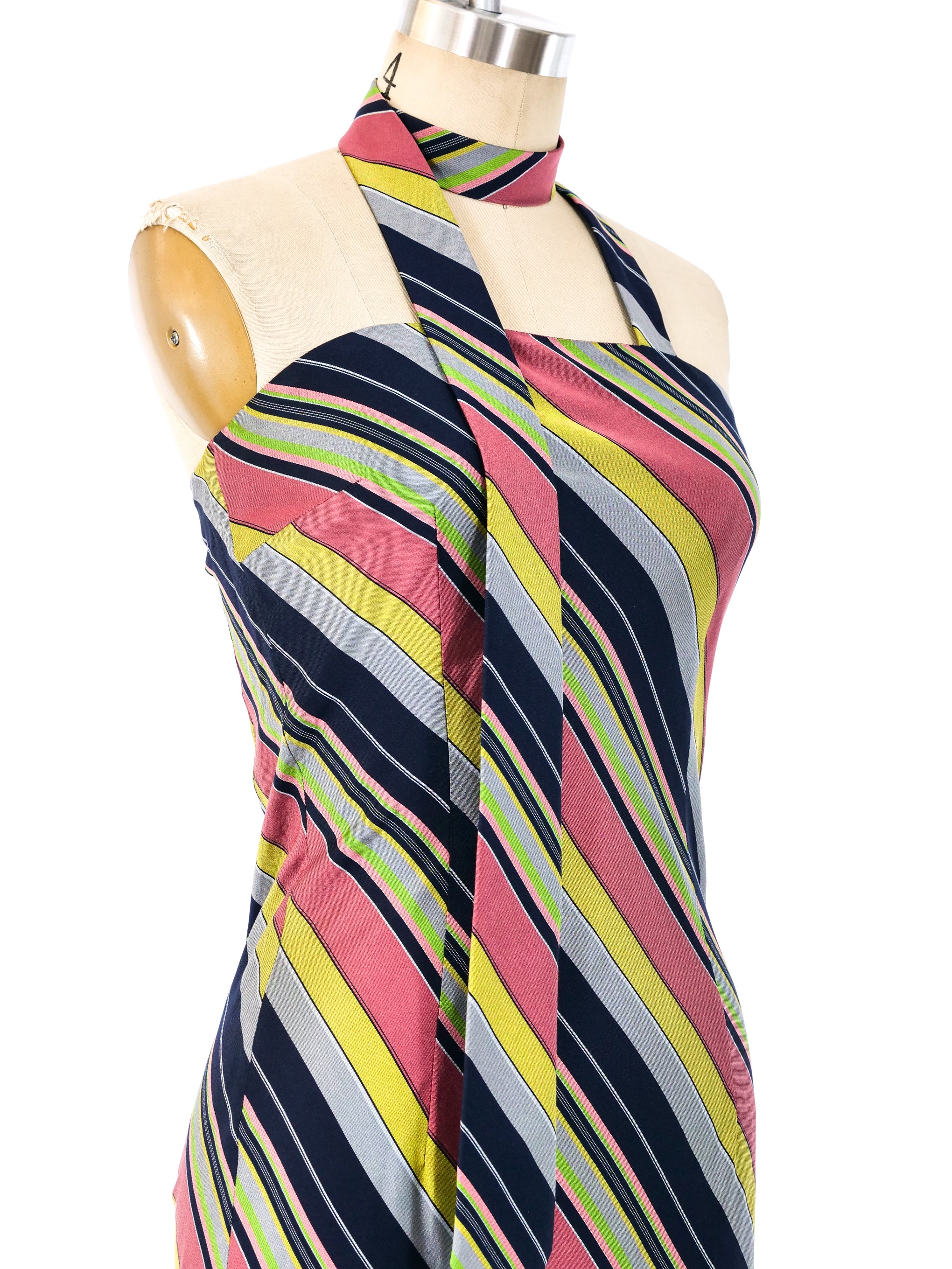 Maison Martin Margiela Rainbow Striped Necktie Dress