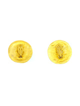Faux Pearl Brushed Goldtone Earrings Accessory arcadeshops.com