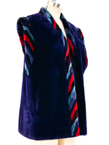 Midnight Blue Sheared Beaver Vest Jacket arcadeshops.com
