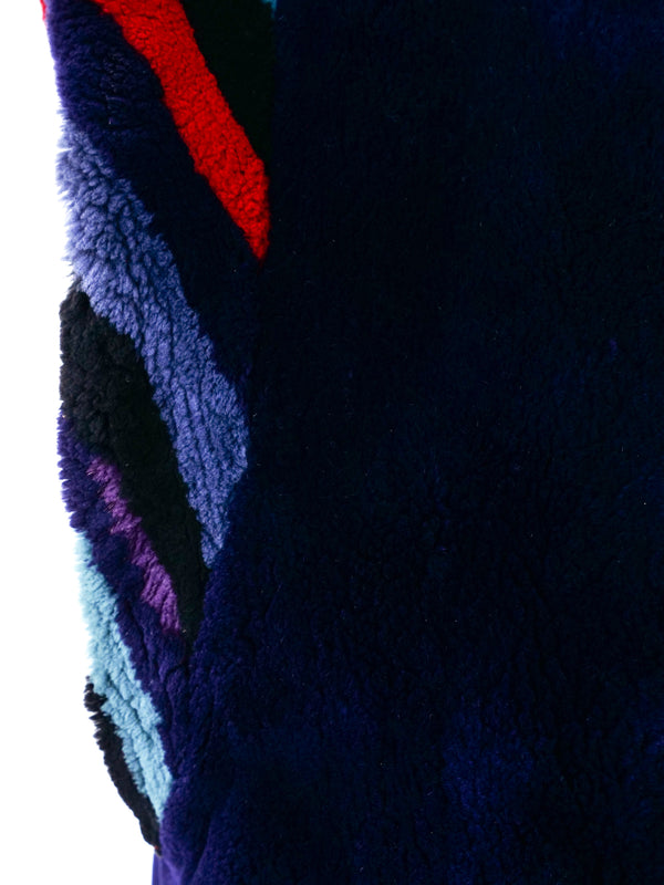 Midnight Blue Sheared Beaver Vest Jacket arcadeshops.com