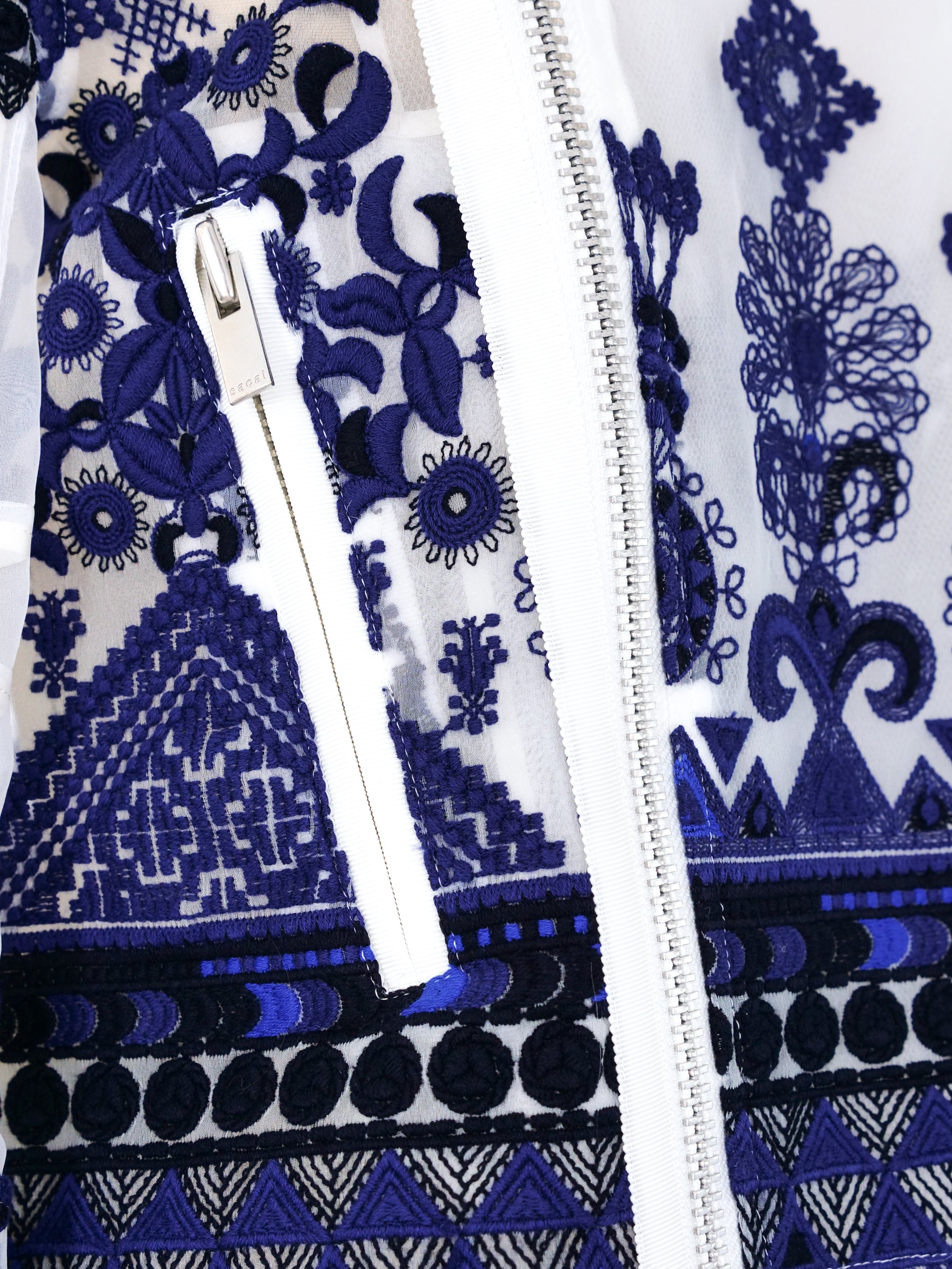 Sacai Embroidered Mesh Bomber Jacket Sacai Embroidered Mesh Bomber Jacket