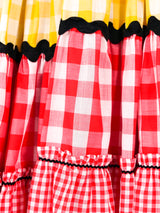 Multicolor Gingham Tiered Maxi Dress Dress arcadeshops.com