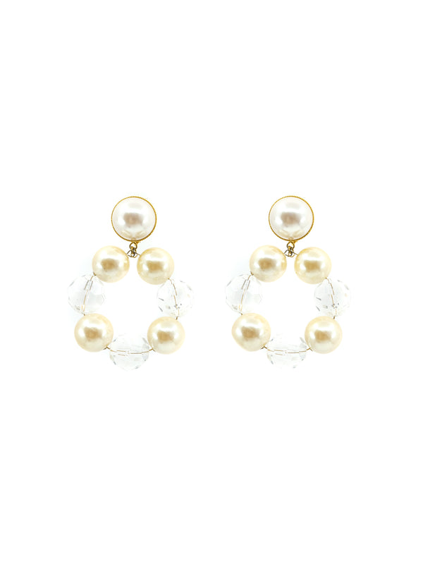 Trifari Faux Pearl and Lucite Earrings Accessory arcadeshops.com