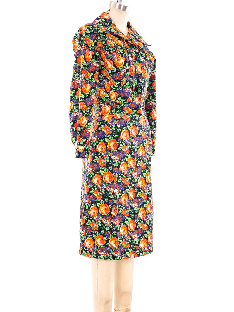 1970's Yves Saint Laurent Floral Skirt Suit Suit arcadeshops.com