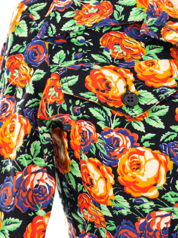 1970's Yves Saint Laurent Floral Skirt Suit Suit arcadeshops.com