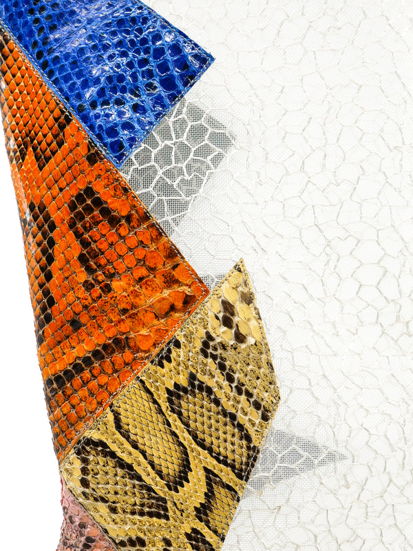 Sheer Panel Patchwork Snakeskin Boots Accessory arcadeshops.com